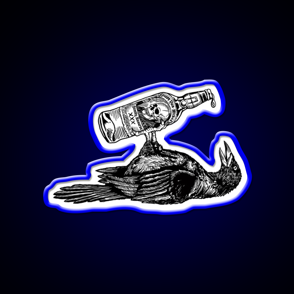 Drunk Crow Whiskey Drink Bar Led Neon Sign Rgb Color