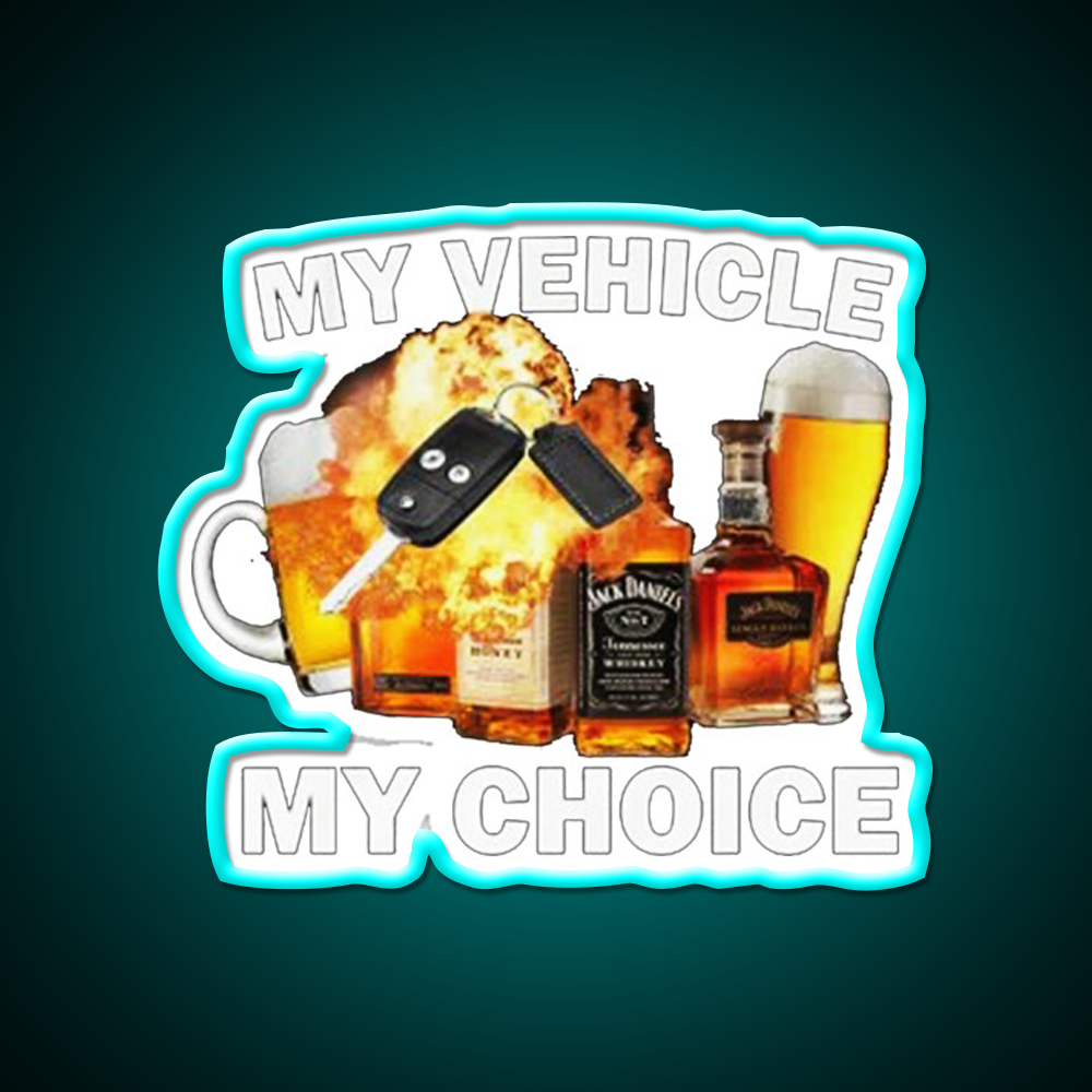Drunk Driving Beer Bar Decor Led Neon Sign Rgb Color - Size and dimension reference
