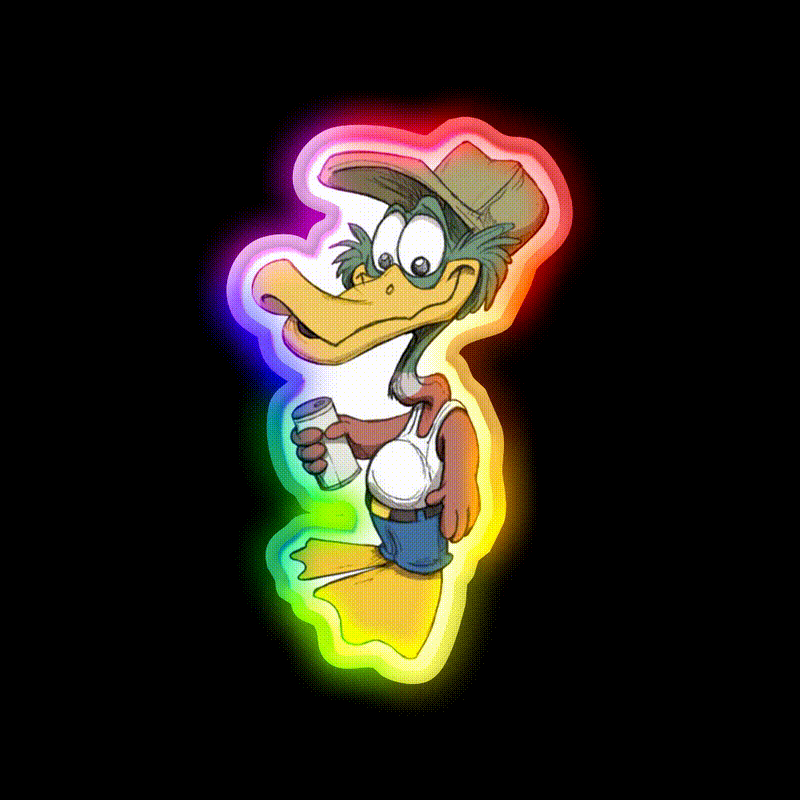 Drunk Duck Beer Bar Decor Led Neon Sign Rgb Color - LED neon sign close-up detail