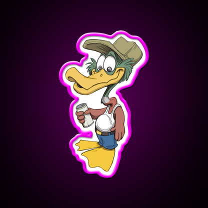 Drunk Duck Beer Bar Decor Led Neon Sign Rgb Color - Neon sign mounted on wall in room
