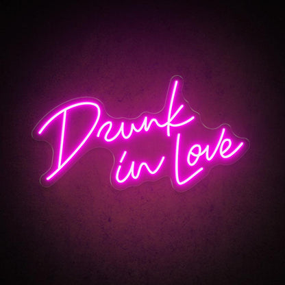 Drunk In Love Handwritten Bright Pink Led Neon Sign For Wedding Party Decor | Shineneon