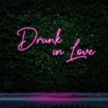 Drunk In Love Pink Led Neon Sign For Outdoor Bar Or Cafe Decor | Shineneon