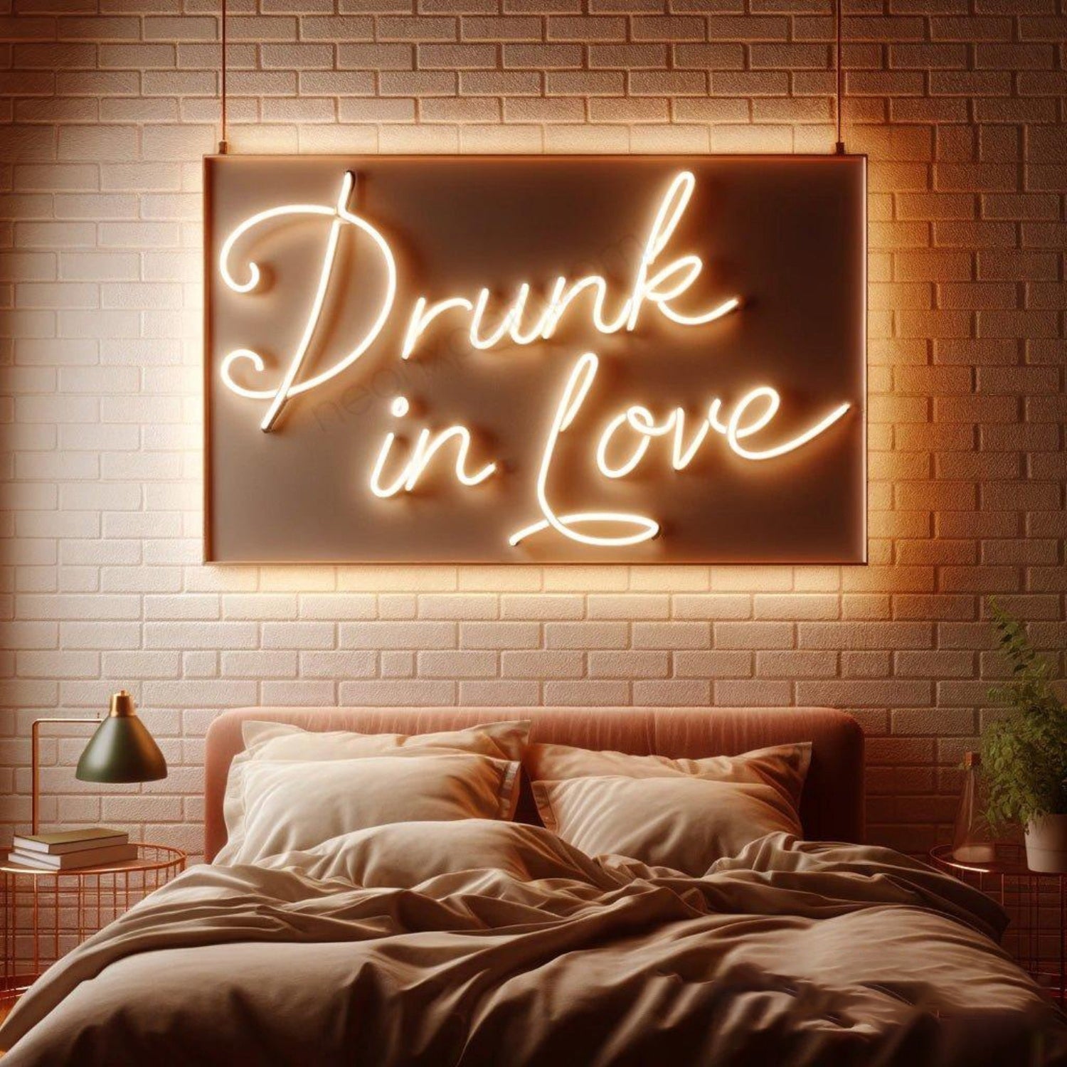 Drunk In Love Warm White Script Led Neon Sign For Romantic Bedroom Decor | Shineneon