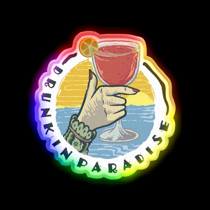 Drunk In Paradise Party Drink Tequila Led Neon Sign Rgb Color - LED neon sign close-up detail