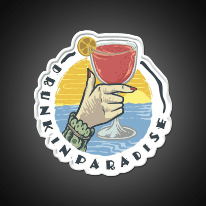 Drunk In Paradise Party Drink Tequila Led Neon Sign Rgb Color - Shineneon