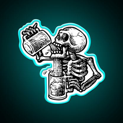 Drunk Skull Beer Bar Decor Led Neon Sign Rgb Color - Size and dimension reference