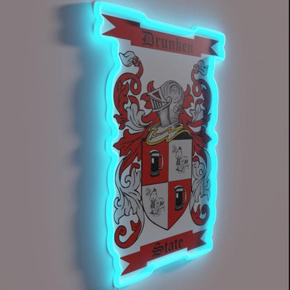 Drunken State Coat Of Arms Rgb Led Neon Sign - Shineneon