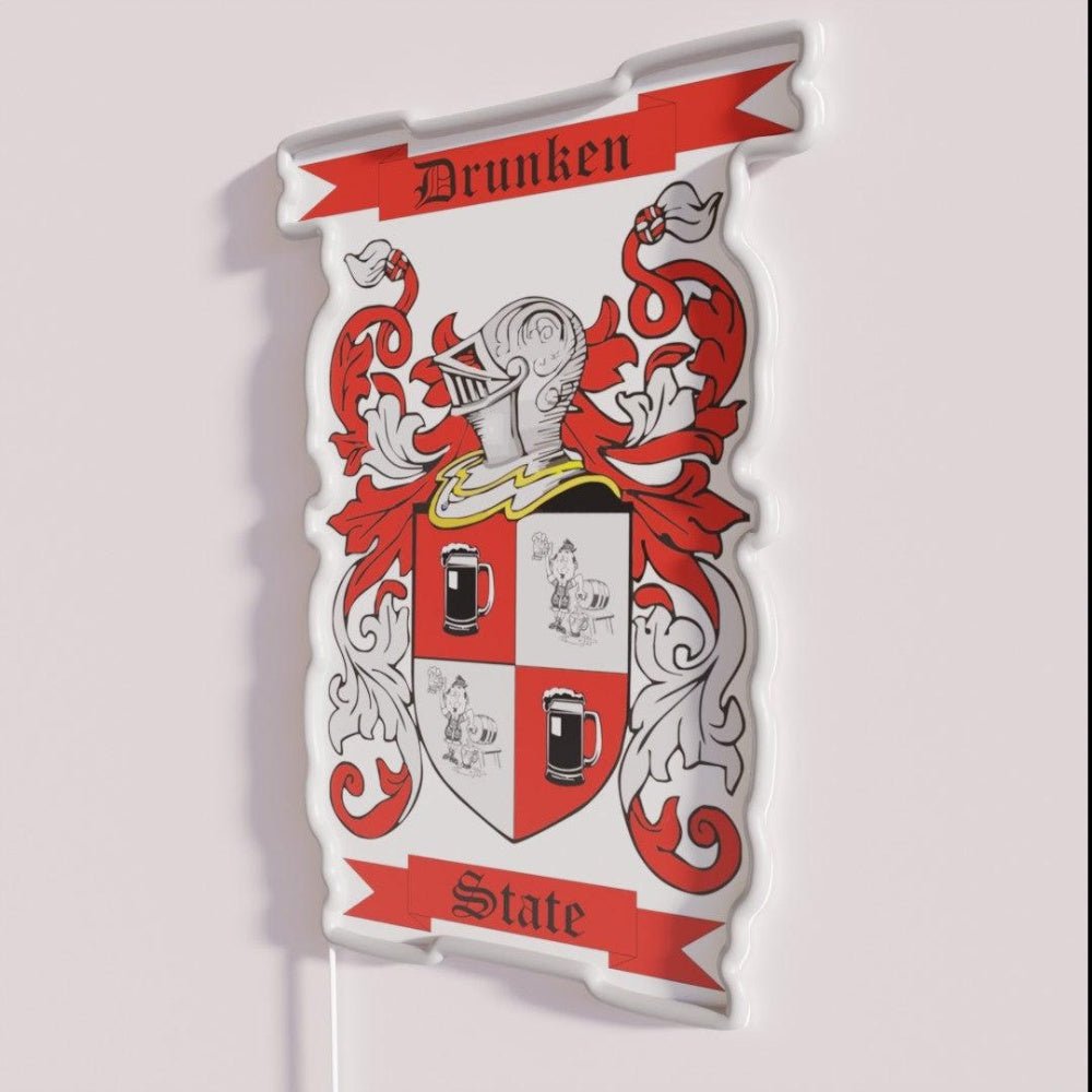 Drunken State Coat Of Arms Rgb Led Neon Sign - Shineneon