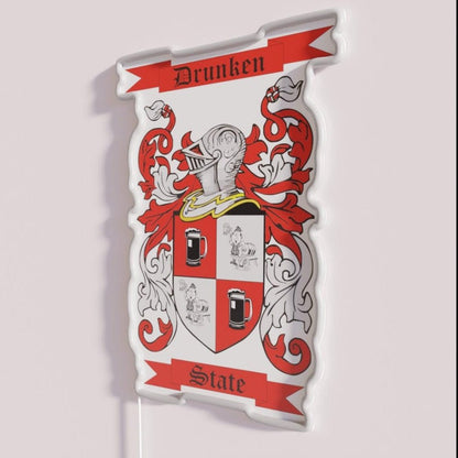 Drunken State Coat Of Arms Rgb Led Neon Sign - Shineneon