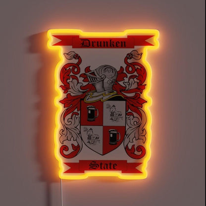 Drunken State Coat Of Arms Rgb Led Neon Sign - Shineneon