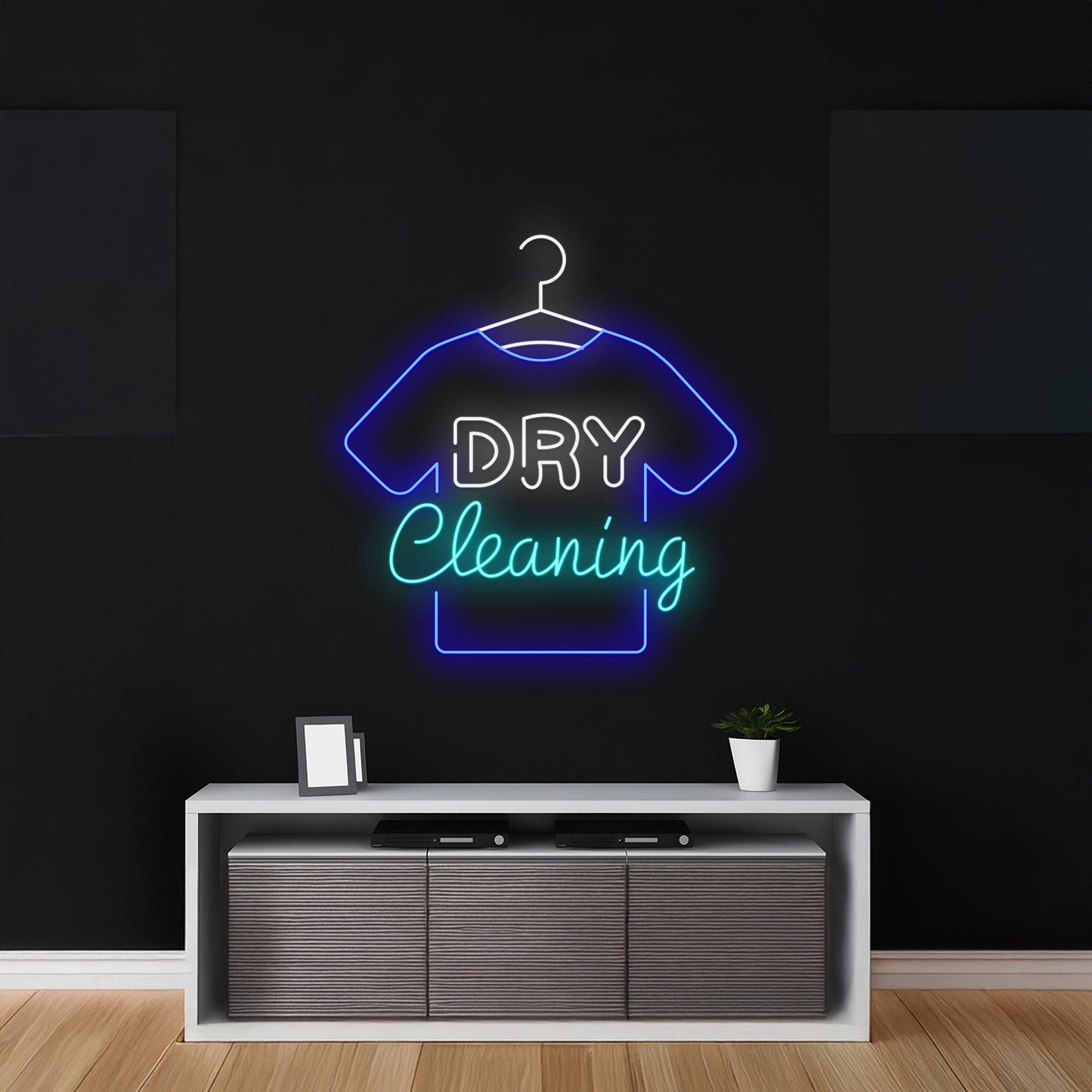 Dry Cleaning Led Sign Wardrobe Hanger Neon Sign