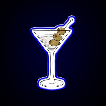 Dry Martini Glass With Olives Cocktail Bar Decor Led Neon Sign Rgb Color - Shineneon
