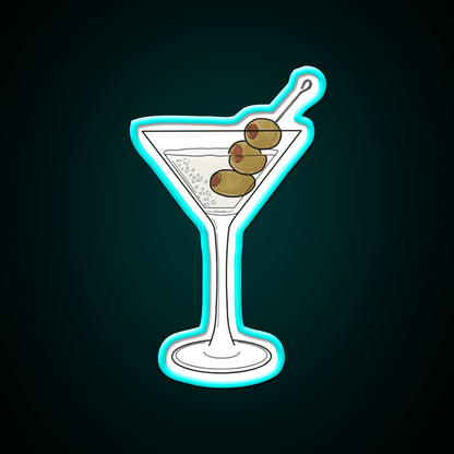 Dry Martini Glass With Olives Cocktail Bar Decor Led Neon Sign Rgb Color - Shineneon