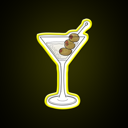 Dry Martini Glass With Olives Cocktail Bar Decor Led Neon Sign Rgb Color - LED neon sign view 7