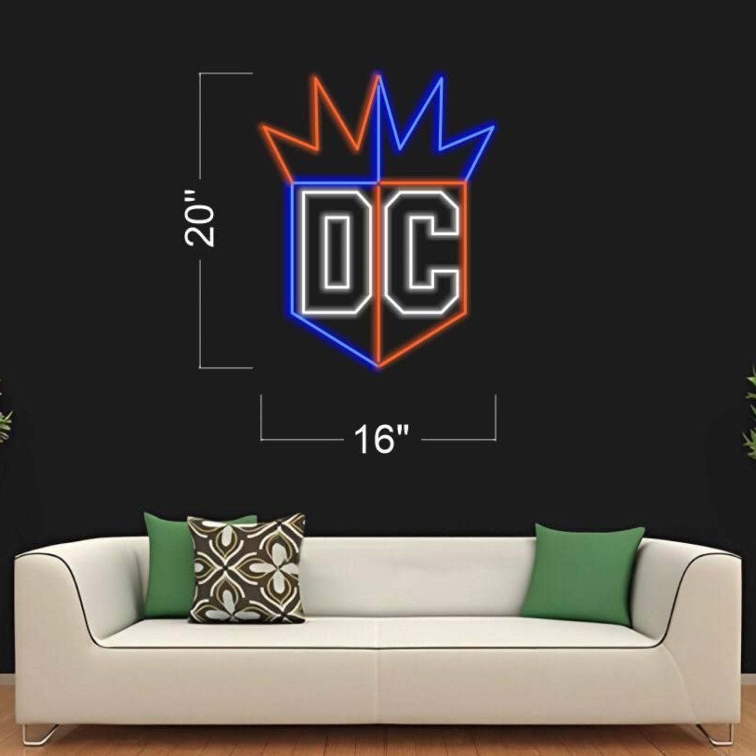 Dual-Color Crown Dc Logo Led Neon Sign Wall Art | Shineneon
