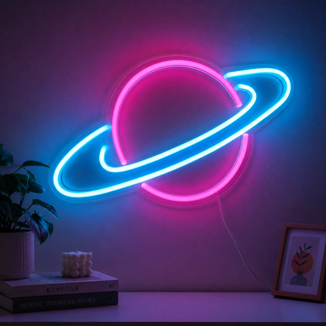 Dual Color Saturn Neon Sign LED Neon Sign high-converting product image