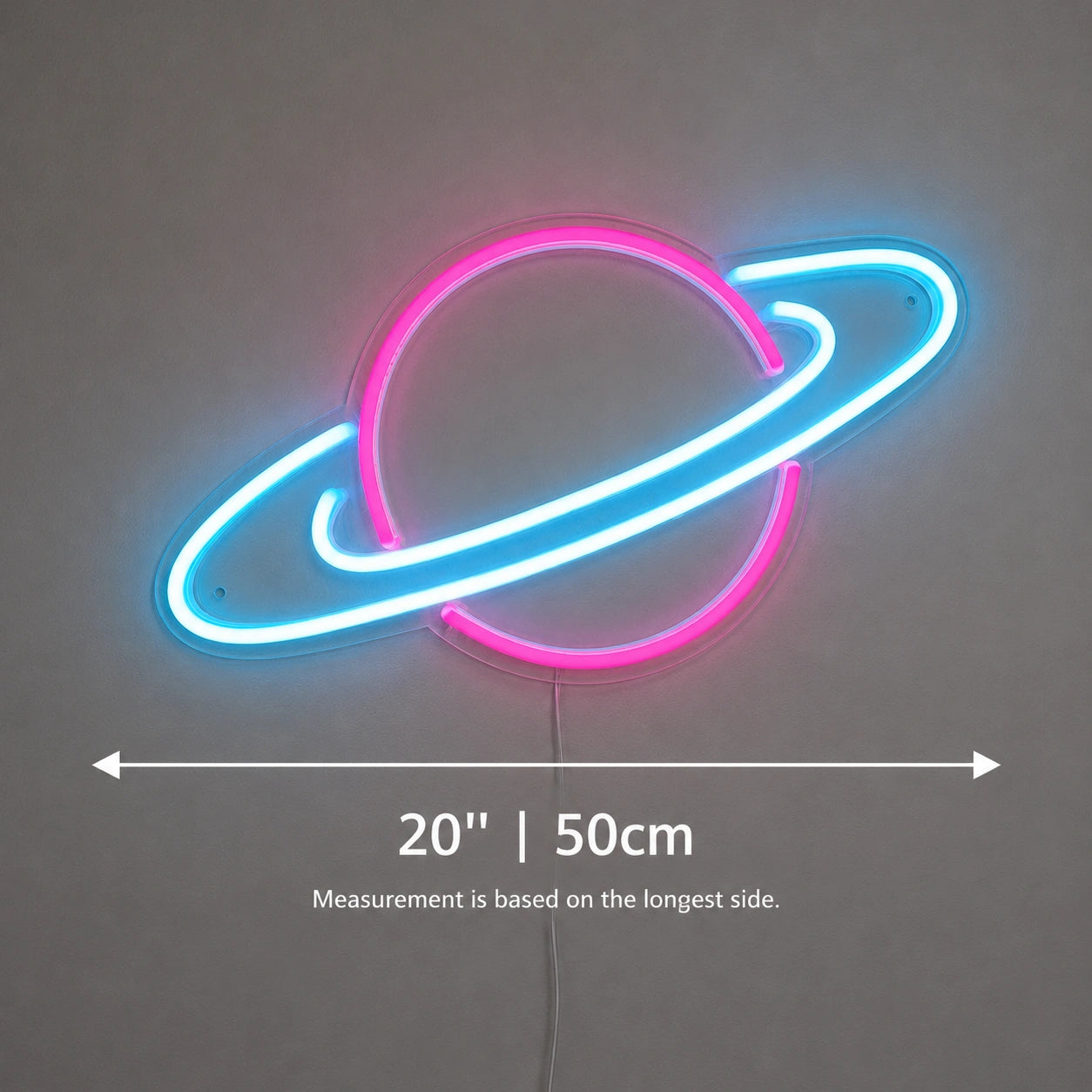 Dual Color Saturn Neon Sign LED Neon Sign size image