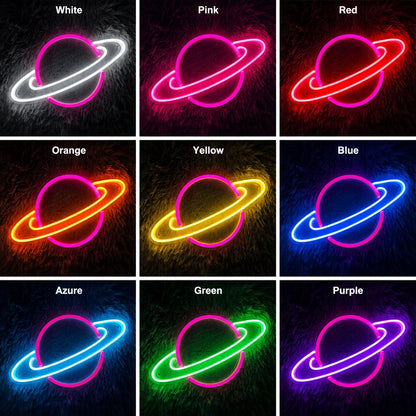 Dual Color Saturn Neon Sign LED Neon Sign color grid