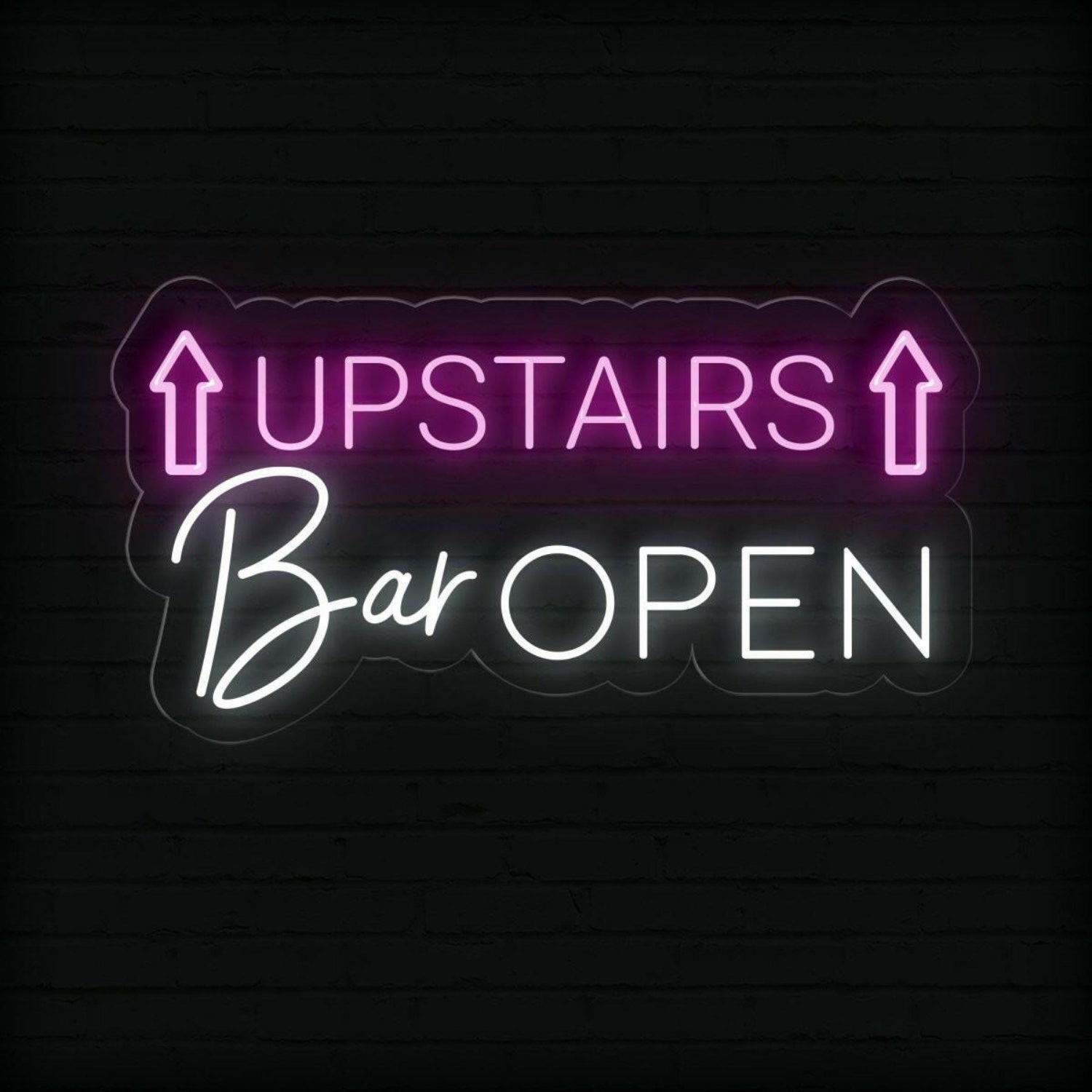Dual-Color Upstairs Bar Open Led Neon Sign For Indoor Bar Decor | Shineneon