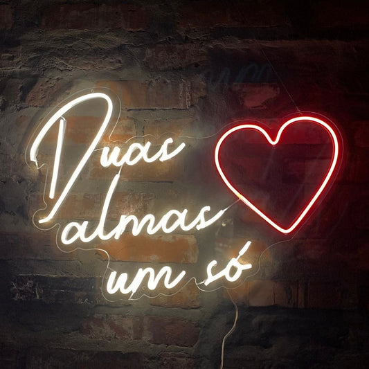 Duas Almas Um So Portuguese Two Souls One Led Sign Business Neon Sign