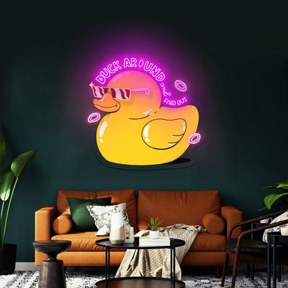Duck Around And Find Out Rubber Duck Cute Led Neon Signs For Sale - Shineneon
