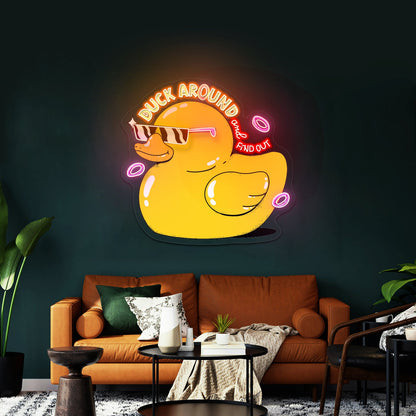 Duck Around And Find Out Rubber Duck Cute Led Neon Signs For Sale - Shineneon