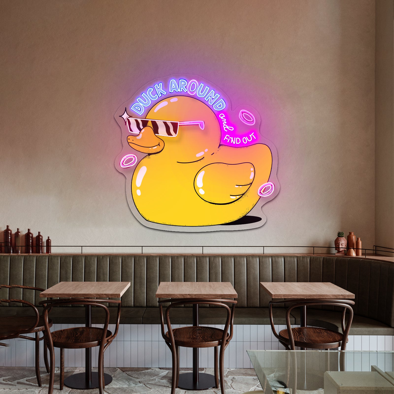 Duck Around And Find Out Rubber Duck Cute Led Neon Signs For Sale