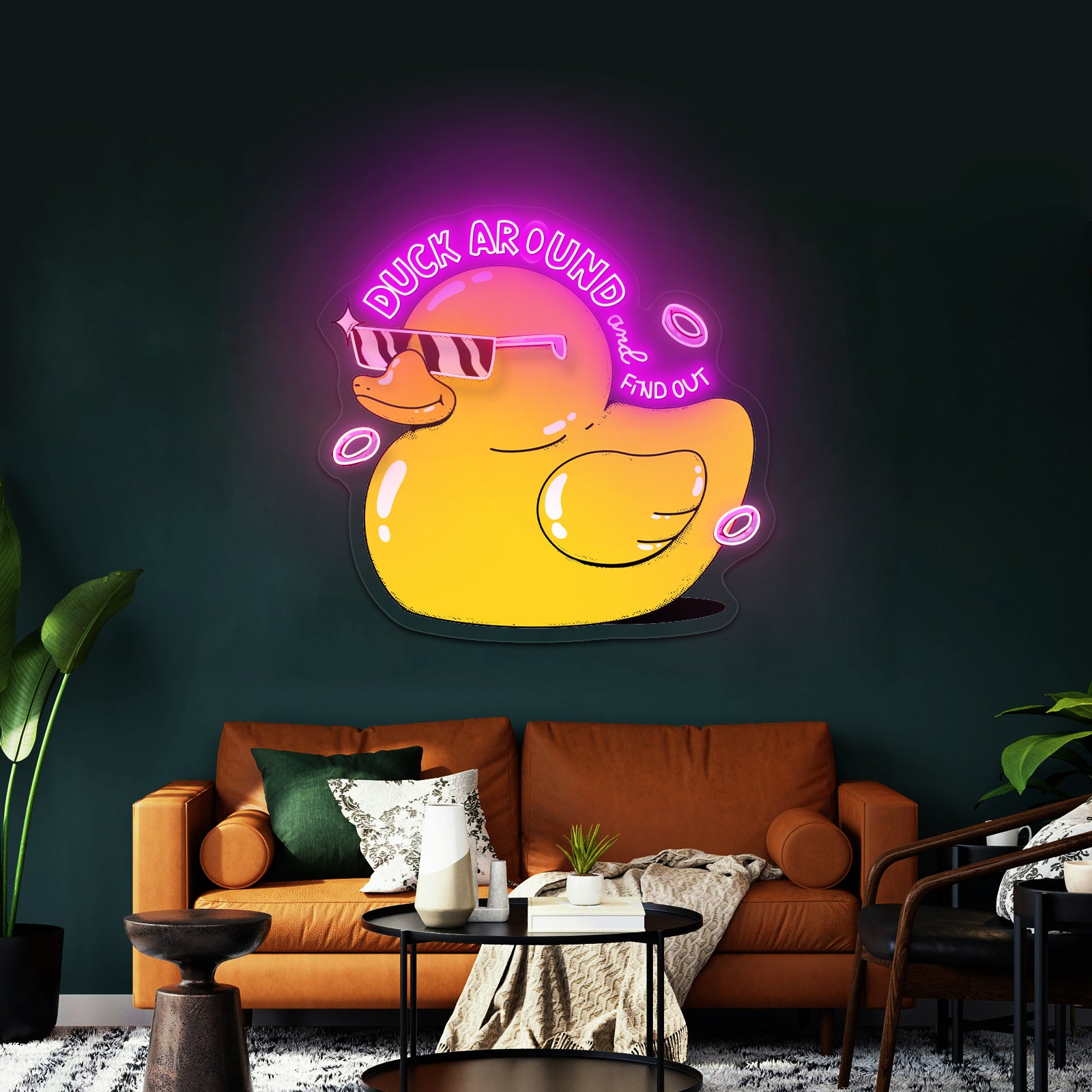 Duck Around And Find Out Rubber Duck Cute Led Neon Signs For Sale