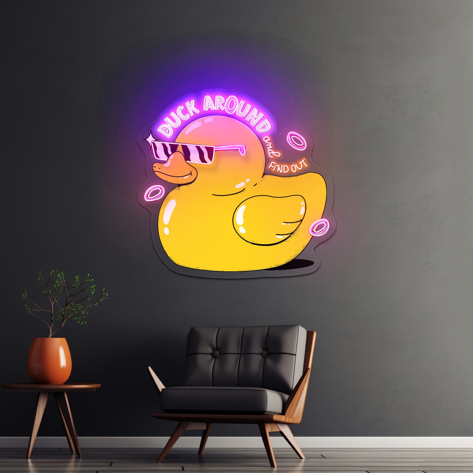 Duck Around And Find Out Rubber Duck Cute Led Neon Signs For Sale