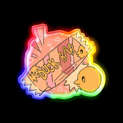 Duck Bar Snack Food Led Neon Sign Rgb Color - LED neon sign close-up detail