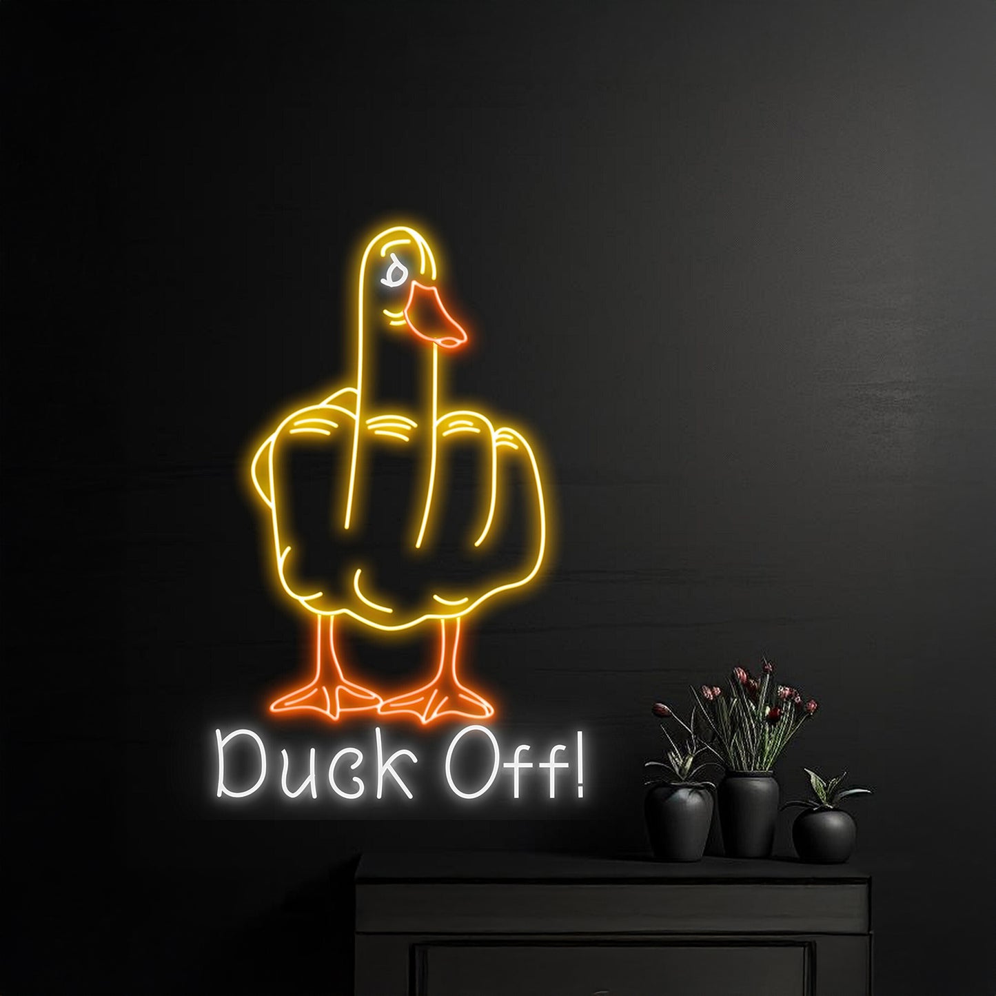 Duck Off Neon Light Personalized Duck Off Neon Sign