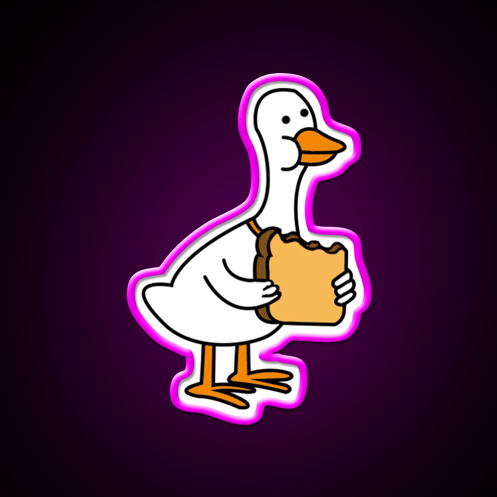 Duck W Bread Snack Food Led Neon Sign Rgb Color - Shineneon