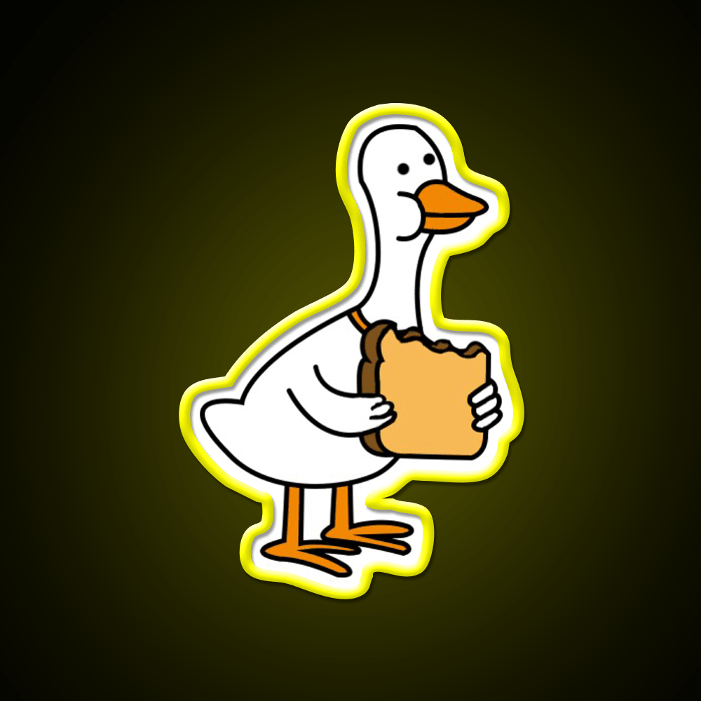 Duck W Bread Snack Food Led Neon Sign Rgb Color - Shineneon
