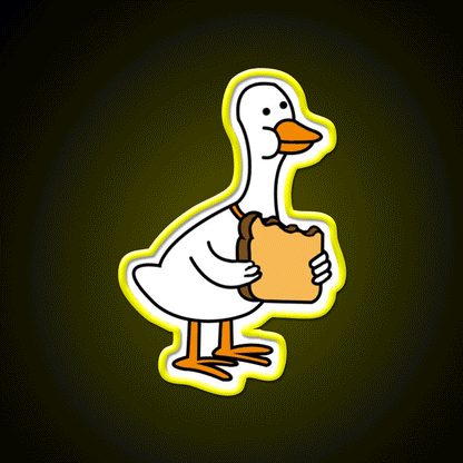 Duck W Bread Snack Food Led Neon Sign Rgb Color - Custom LED neon sign front view