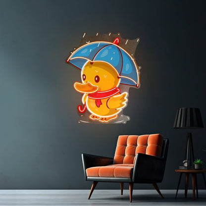 Duck Walking Under Rain Led Neon Sign Light Custom Led Signs - Shineneon