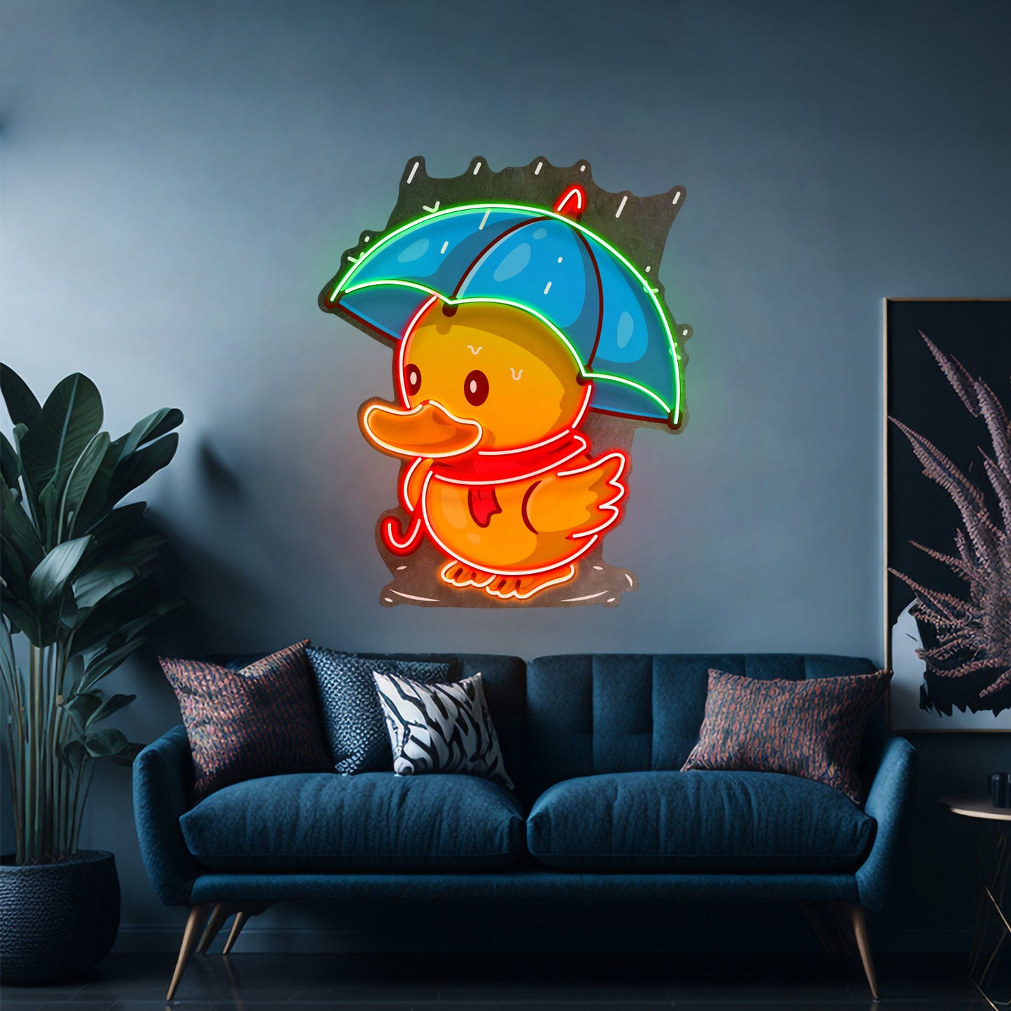 Duck Walking Under Rain Led Neon Sign Light Custom Led Signs