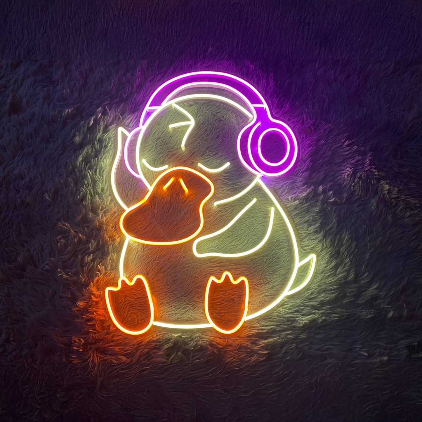 Duck With Headphone Neon Sign