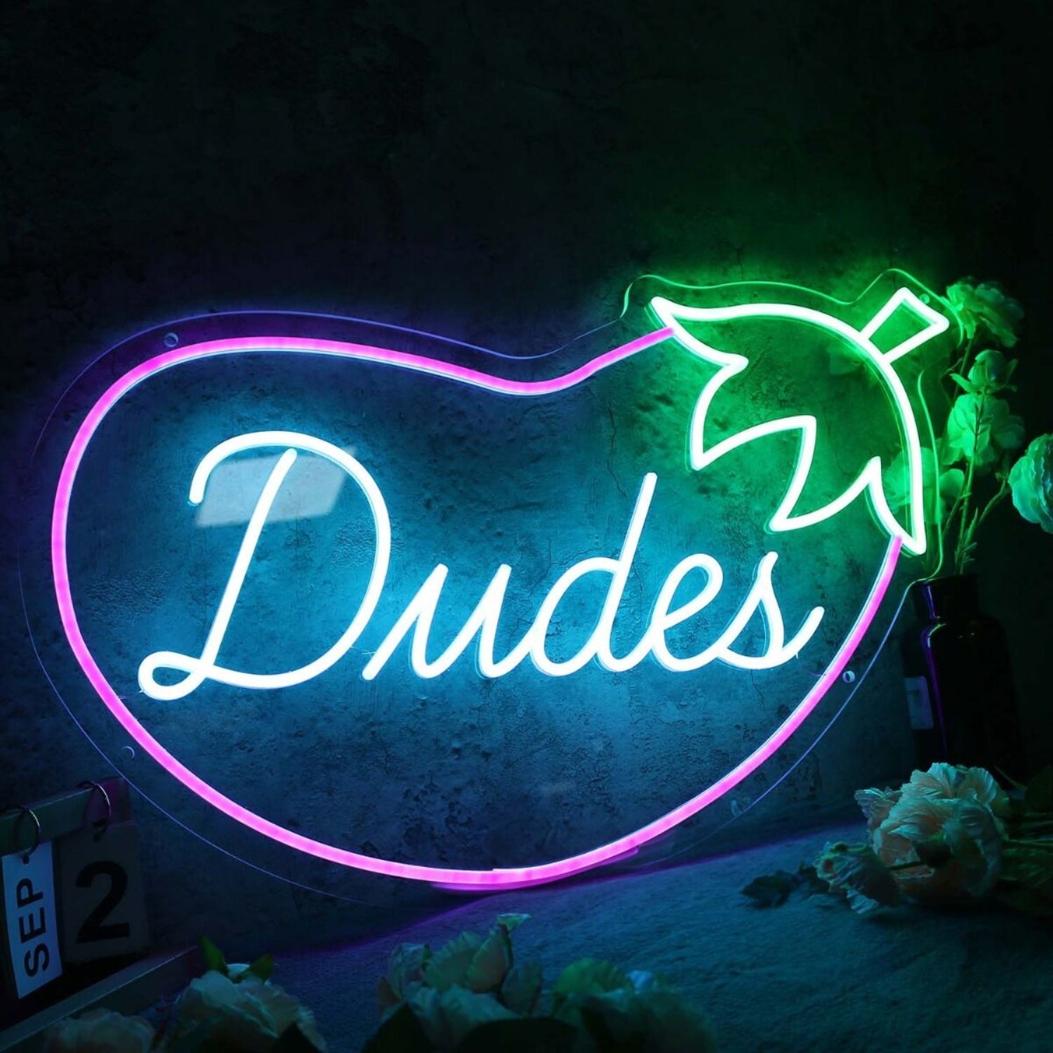 Dudes Eggplant Custom Led Neon Sign For Fun And Playful Spaces | Shineneon