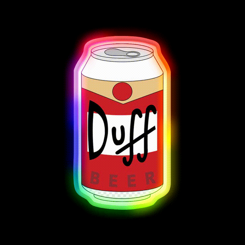 Duff Beer Bar Decor Led Neon Sign Rgb Color - LED neon sign close-up detail