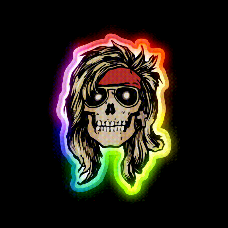 Duff Guns N Roses Welcome Led Neon Sign Open Sign Rgb Color - LED neon sign close-up detail