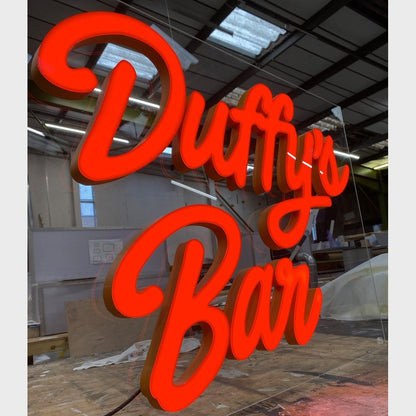 Duffys Bar 3D Frontlit Channel Letters Led Light Sign