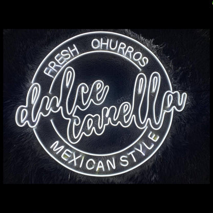 Dulce Canella White Led Neon Sign For Mexican Style Churros Shop Decor | Shineneon