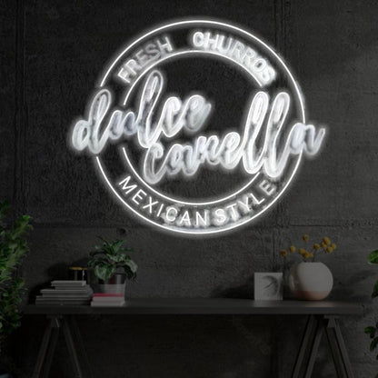 Dulce Canella White Led Neon Sign For Mexican Style Churros Shop Decor | Shineneon