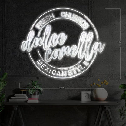 Dulce Canella White Led Neon Sign For Mexican Style Churros Shop Decor | Shineneon