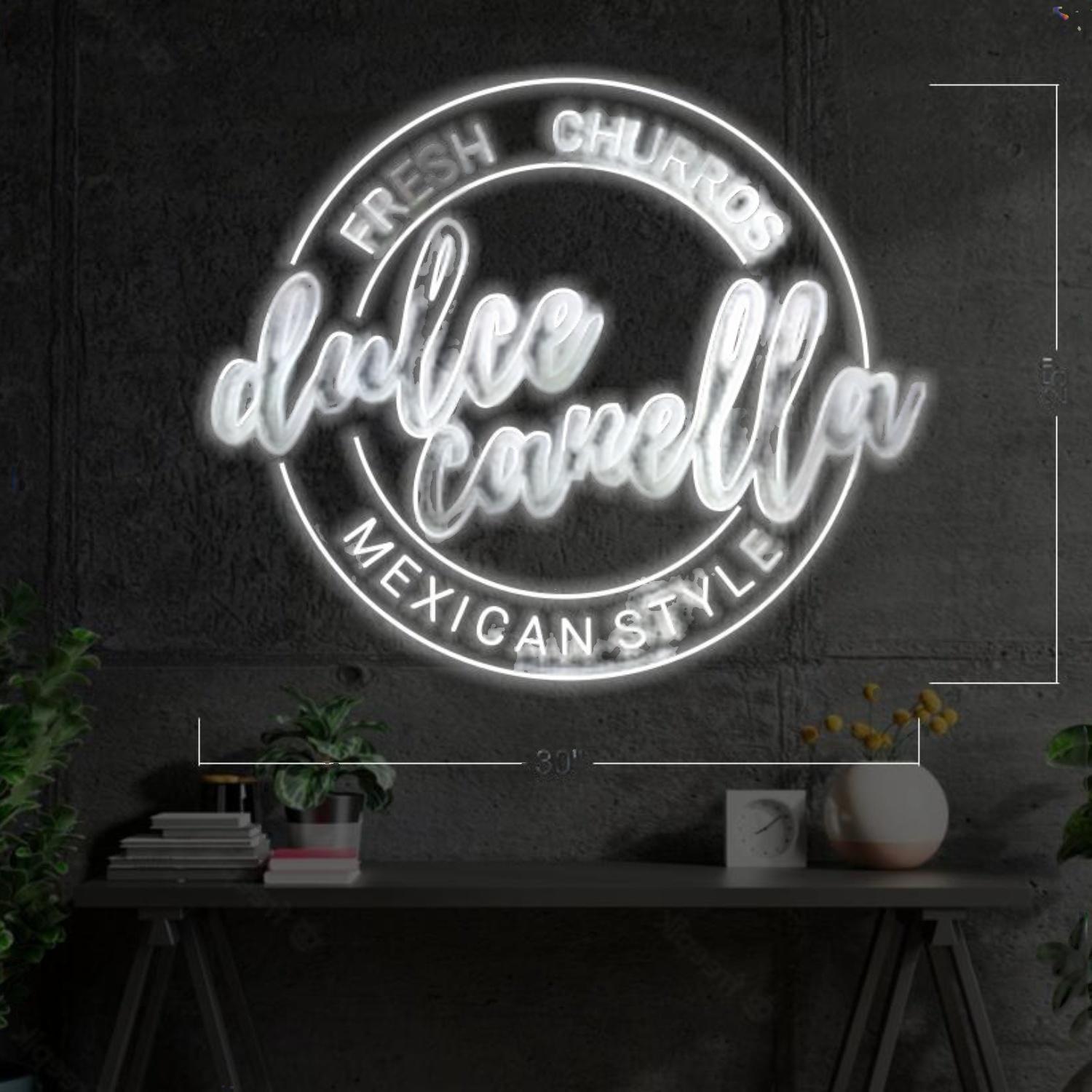 Dulce Canella White Led Neon Sign For Mexican Style Churros Shop Decor | Shineneon