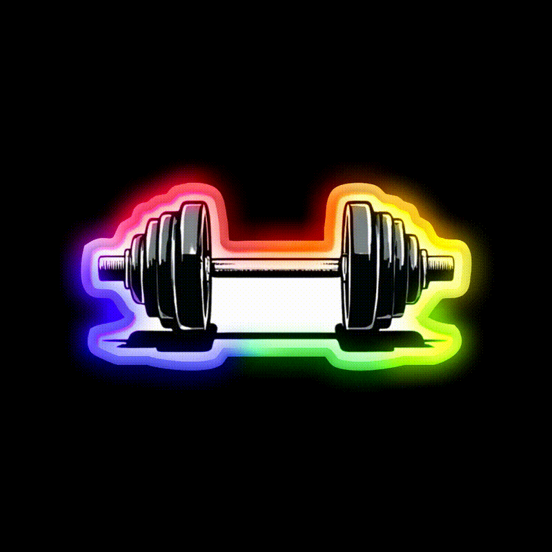 Dumbbell Gym Fitness Led Neon Sign Rgb Color