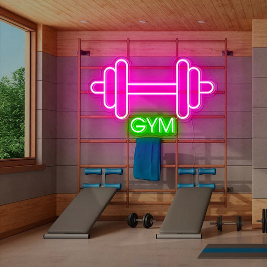 Dumbbell Gym Led Sign Business Neon Sign