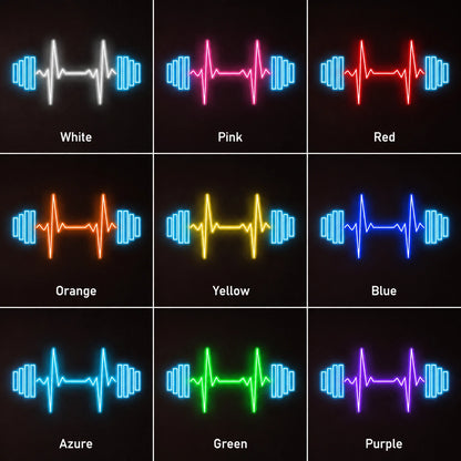 Dumbbell Heartbeat Neon Sign LED Neon Sign color grid