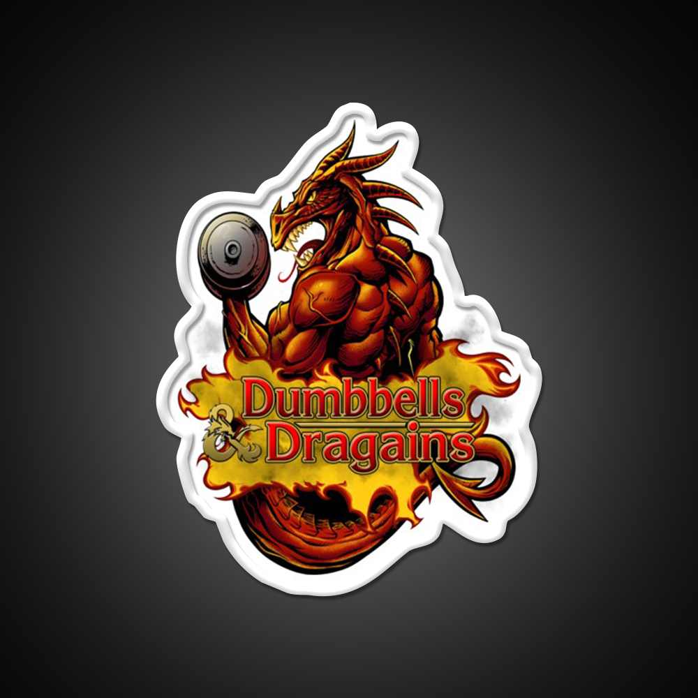 Dumbbells And Dragains Gym Fitness Led Neon Sign Rgb Color