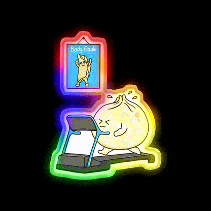 Dumpling Body Goals Led Neon Sign Chinese Food Rgb Color